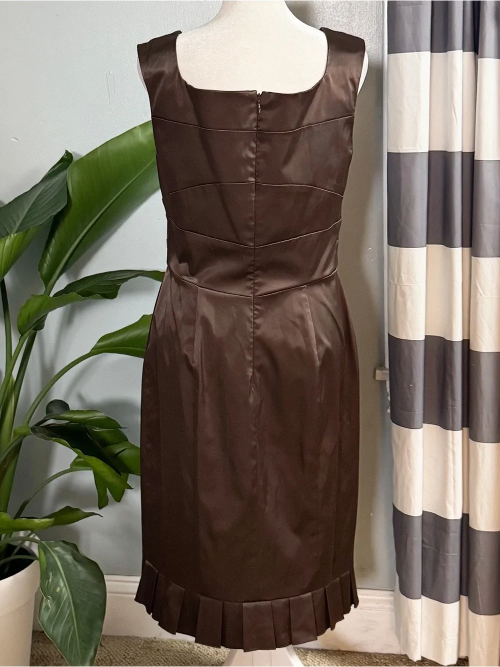 Vintage Y2K Jessica Simpson Brown Satin Cocktail Dress Size 10